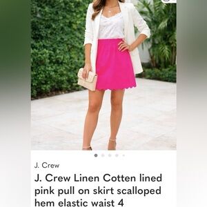 J. CREW LADIES SCALLOPED decorative Hem ,Linen-cotton Skirt 
SIZE 4
WOMENS